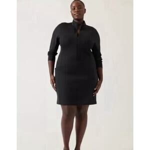 Athleta Dress Womens 2X Black Delancey Dress NWT Preppy Minimalist Classic‎